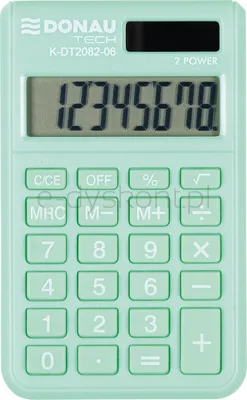 Kalkulator kieszonkowy DONAU TECH, 8-cyfr. wyświetlacz, wym. 97x60x10 mm, jasnozielony