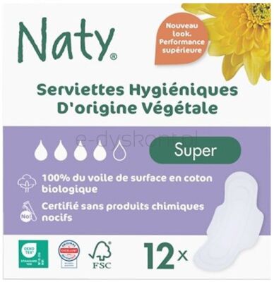 Eco By Naty Ekologiczne podpaski higieniczne Super 12 szt