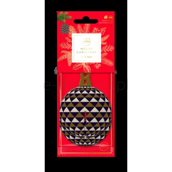 Odświeżacz Powietrza Do Samochodu Aroma Home Xmas Cellulose 3D Bauble Navy Blue &Amp Gold Zimowy Las