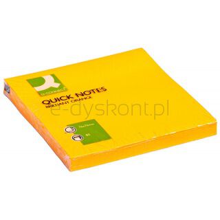 Q-Connect Bloczek samoprzylepny Brilliant, 76x76mm, 1x80 kart., pomarańczowy [BIURO]