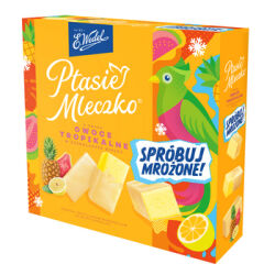 E.Wedel Ptasie mleczko o smaku owoce tropikalne w czekoladzie białej 340g