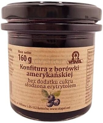 Vitapol Konfitura Z Borówki Amerykańskiej Słodzona Erytrytolem B/C 160G