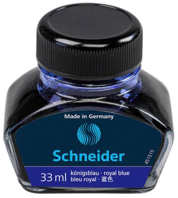 Schneider Atrament do piór szklany kałamarz, 33ml, niebieski