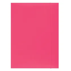 Office Products Teczka z gumką, karton, A4, 300gsm, 3-skrz., różowa 