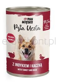 Pan Mięsko Psia Uczta Indyk Z Kaczką 400 G