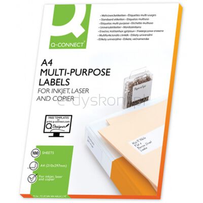 Q-Connect Etykiety uniwersalne 96,5x42,30mm, prostokątne, białe 100 ark.