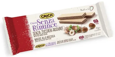 Crich Wafelki z kremem z orzechów laskowych bez dodatku cukru 175 g