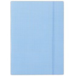 Donau Teczka z gumką karton, A4, 400gsm, 3-skrz., niebieska w kratę