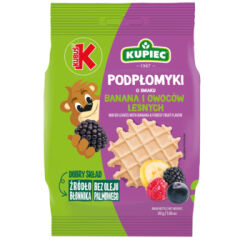 Kupiec & Kubuś Podpłomyki mini o smaku banana i owoców leśnych 30g