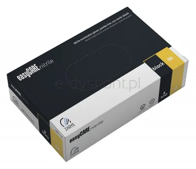 Rękawice nitrylowe, EASYCARE, 100 szt., rozmiar S, czarne