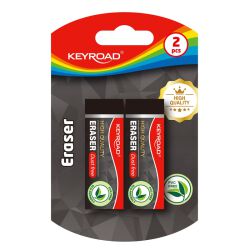 Keyroad Gumka Do Ścierania techniczna, 2 szt., blister, Czarna