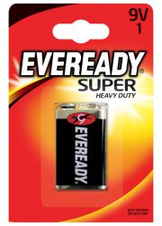 Eveready Gold from Energizer Bateria Super Heavy Duty, E, 6F22,9V