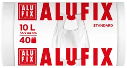 Worki na śmieci ALUFIX, z uszami, HDPE, 10l, 40 szt., białe