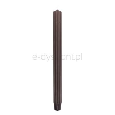Donau HOME Świeca stołowa długa ryflowana 25x300 mm, 4 szt., brązowa