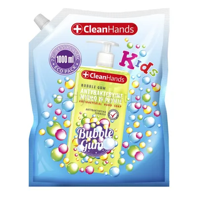 Clean Hands Mydło W Płynie Antybakteryjne Guma Balonowa, Zapas, 1000Ml