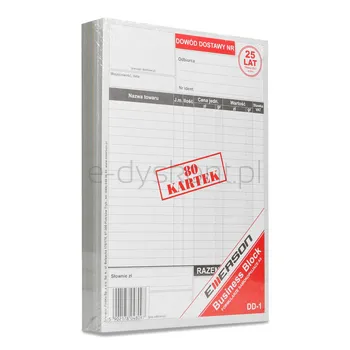 Druk Dowód dostawy Emerson wielokopia A5, 5 bloczków x 80 kartek