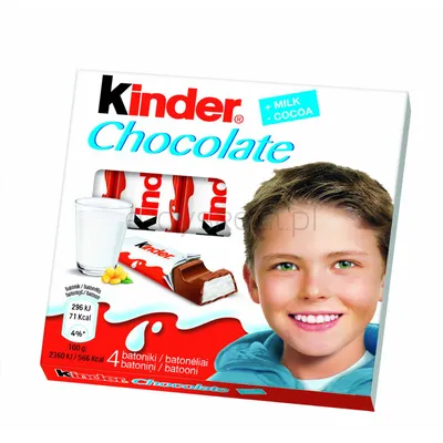 Kinder Chocolate Batonik Z Czekolady, 4Szt, 50G