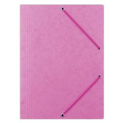 Office Products Teczka z gumką, preszpan, A4, 390gsm, 3-skrz., różowa