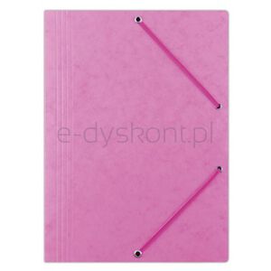 Office Products Teczka z gumką, preszpan, A4, 390gsm, 3-skrz., różowa