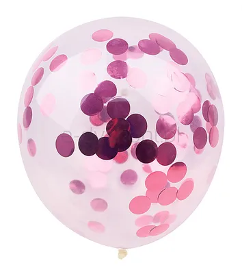 Zestaw balonów z konfetti Part Go, 30cm, 6 szt., różowe