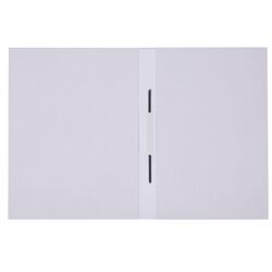 Skoroszyt OFFICE PRODUCTS Budget Pro, karton, z listwą, biały wewn., A4, 250gsm, biały