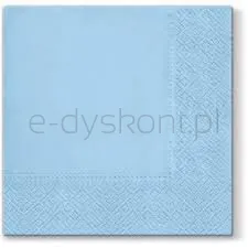 Paw Serwetki Unicolor Azurro 3-Warstwowe 33X33Cm Składane 1/4 20Szt. W Paczce