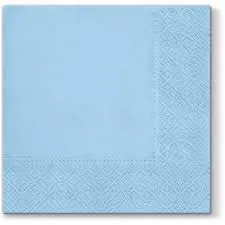 Paw Serwetki Unicolor Azurro 3-Warstwowe 33X33Cm Składane 1/4 20Szt. W Paczce