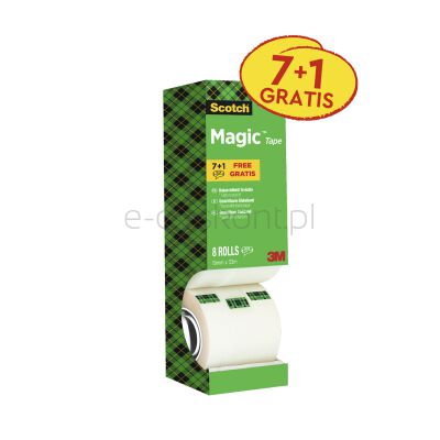 Scotch Taśma Biurowa Magic™ (9-1933R8), Matowa, 19Mm, 33M, 7Szt., 1 Rolki Gratis