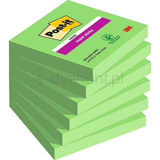Post-It Karteczki samoprzylepne Super Sticky (654-6SS-AW), 76x76mm, 1x90 kartek, zielone