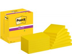 Post-It  Karteczki Samoprzylepne Super Sticky (655-12Sscy-Eu), 127X76Mm, 12X90 Kart., Żółte