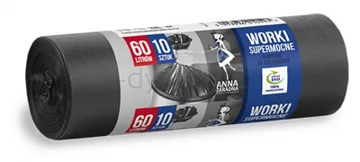 Worki na śmieci ANNA ZARADNA, supermocne, 60 l, 10 szt., czarny