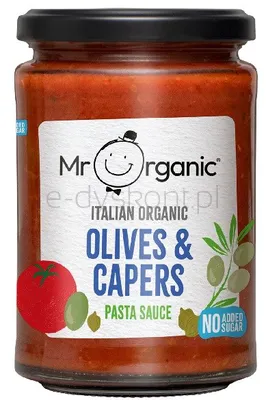 Mr Organic Sos do makaronu puttanesca z oliwkami i kaparami bez dodatku cukru BIO 350 g