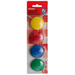 Office Products Magnesy do tablic okrągłe, średnica 40mm, 4szt., blister, mix kolorów