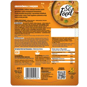 So Food Zupa Grochowa Z Kiełbasą I Boczkiem 450G