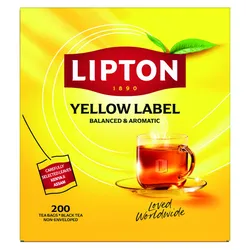 Herbata LIPTON czarna, Yellow Label, 200 torebek