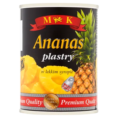 Mk Ananas Plastry W Lekkim Syropie 565G Z Otwieraczem