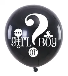 Balon z konfetti PARTY GO Girl Or Boy, 90cm, czarny