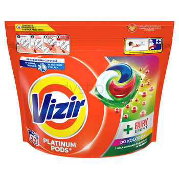 Vizir Kapsułki Do Prania Platinum Pods Color + Fairy Effect 33 Prań 699,6G
