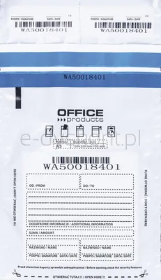 Office Products Koperta Bezpieczna M5, 150X220Mm, 50Szt., Biała 