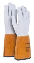 Rękawice spawalnicze DONAU SAFETY DS-KEV WELTIG, kevlar, skóra kozia, rozm. 11/XXL, biało-złote