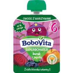 BoboVita Superbohater Mus burak z jagodą po 6 miesiącu 80 g
