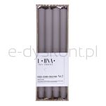 Donau HOME Świeca stołowa długa ryflowana 25X300 Mm, 4 Szt., Szaro-Popielata - 2