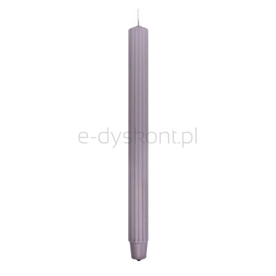 Donau HOME Świeca stołowa długa ryflowana 25X300 Mm, 4 Szt., Szaro-Popielata