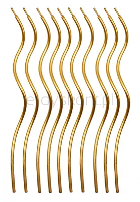 Świeczki spiralne Part Go, 14cm, 10 szt., złote