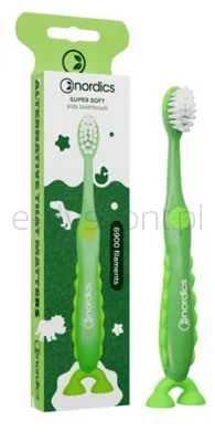Szczoteczka do zębów dla dzieci super soft, 6900 włókien, zielona