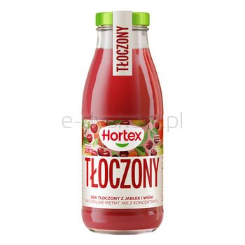 Hortex sok tłoczony z jabłek i wiśni, naturalnie mętny, nie z koncentratu butelka szklana 250ml