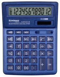 Kalkulator biurowy DONAU TECH, CI-SDC444XRNVE, 12-cyfr. wyświetlacz, wym. 190x143x40 mm, granatowy
