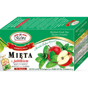 Malwa Mięta Z Jabłkiem Herbatka Ziołowo-Owocowa 20 Torebek 40 G (20X2 G)
