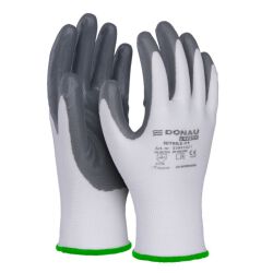 Donau Rękawice Safety Nitrile 01, Kat. Ii, Rozm. 11, Szare