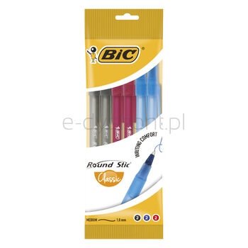 Round Długopis Stick Mix 6 Sztuk